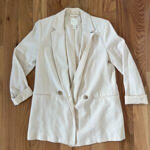 H&M - lightweight blazer - cream tan beige color - size XS